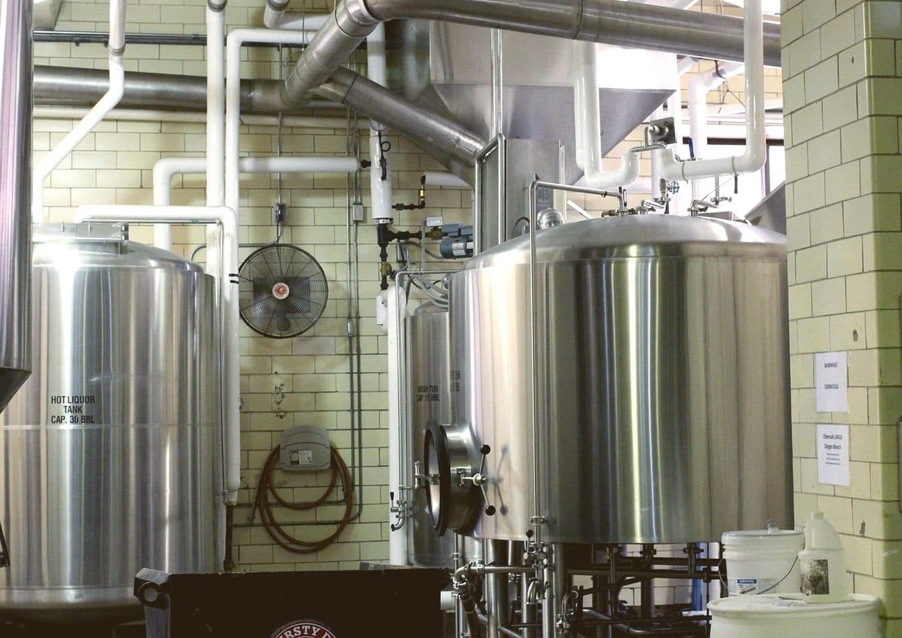 Stainless process tanks and pipework